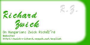 richard zwick business card